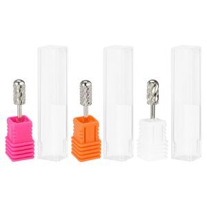 1 Set Tungsten Steel Cylinder Nail Art Manicure Tool Silver Tone